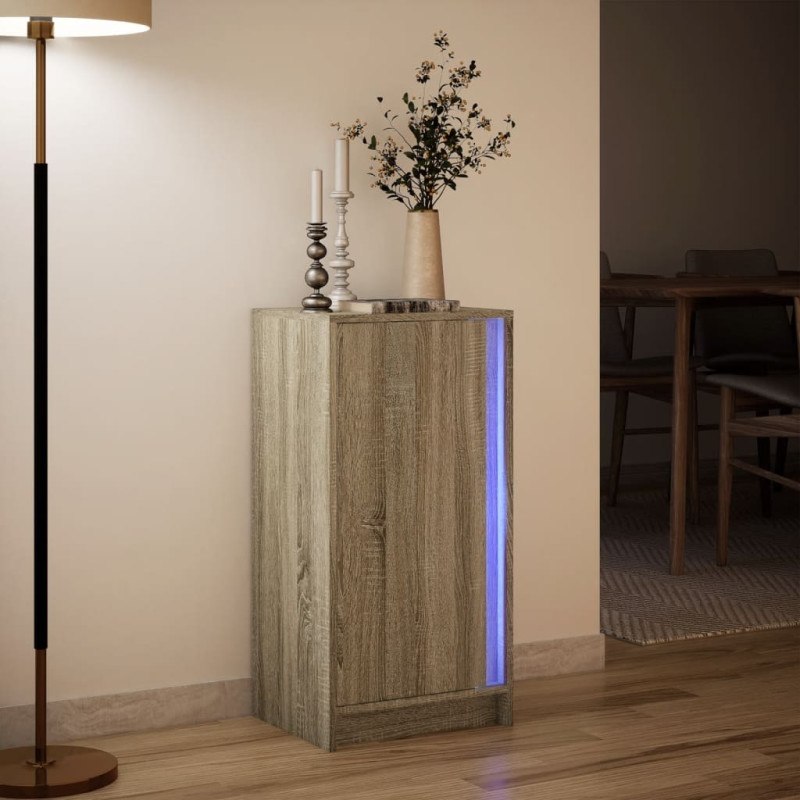 Szafka z LED, dąb sonoma, 42,5x34x85cm, materiał drewnopochodny