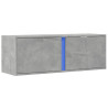 Ścienna szafka TV z LED, szarość betonu, 100x31x35 cm