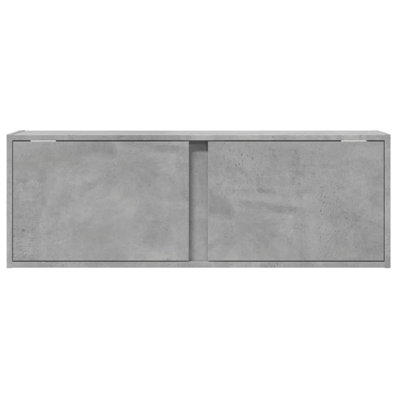 Ścienna szafka TV z LED, szarość betonu, 100x31x35 cm