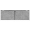 Ścienna szafka TV z LED, szarość betonu, 100x31x35 cm