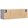 Ścienna szafka TV z LED, szarość betonu, 100x31x35 cm