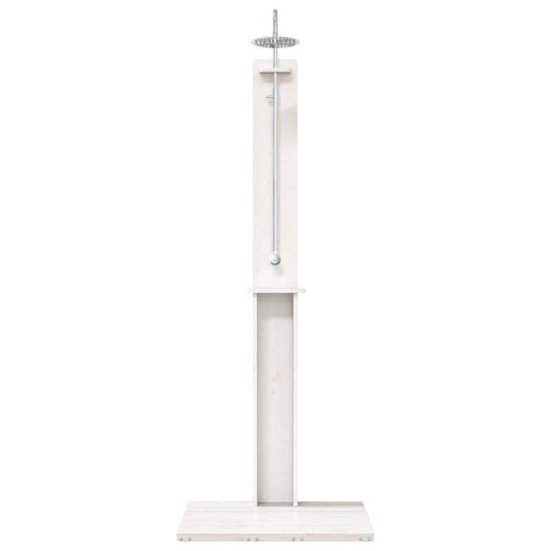 Prysznic na zewnątrz Biały 75 x 76 x 217 cm Lite drewno sosnowe
