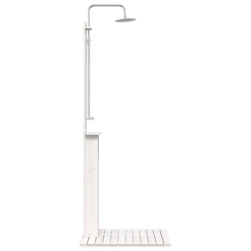 Prysznic na zewnątrz Biały 75 x 76 x 217 cm Lite drewno sosnowe