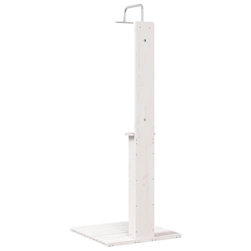 Prysznic na zewnątrz Biały 75 x 76 x 217 cm Lite drewno sosnowe
