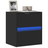 Ścienna szafka TV z LED, czarna, 41x31x45 cm