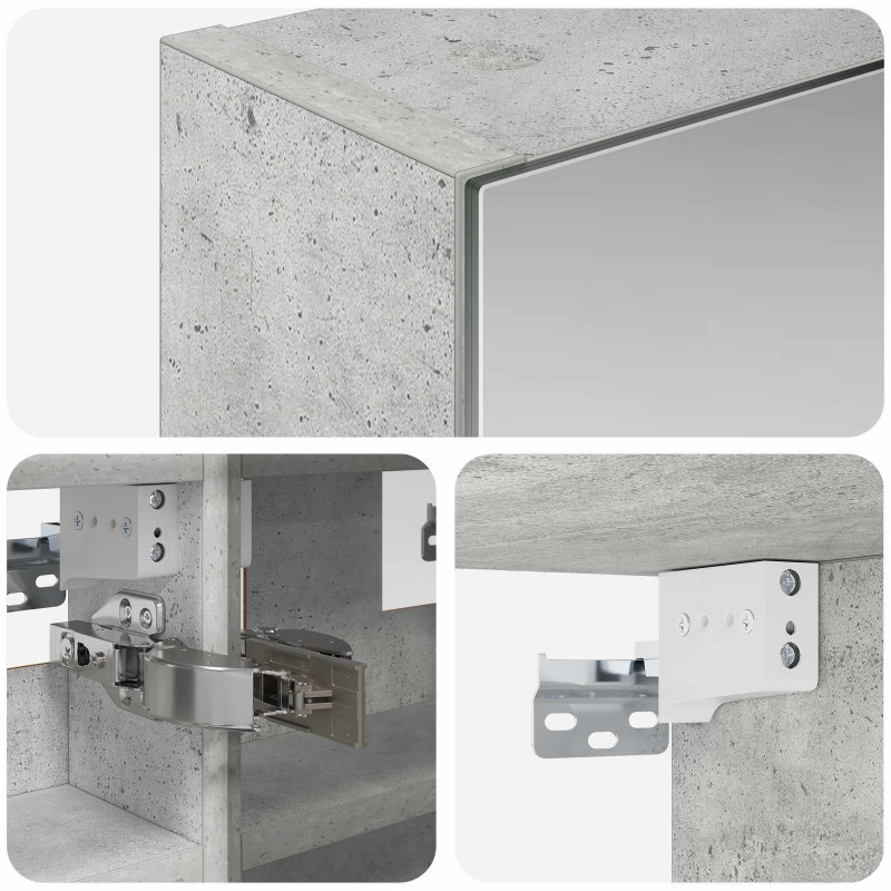 Szafka z lustrem do łazienki Betonowy szary 30 x 10,5 x 50 cm