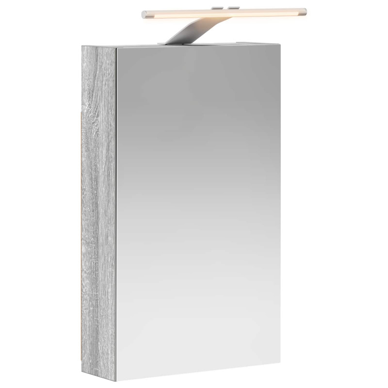 Szafka z lustrem do łazienki Szary Sonoma 30 x 10,5 x 50 cm