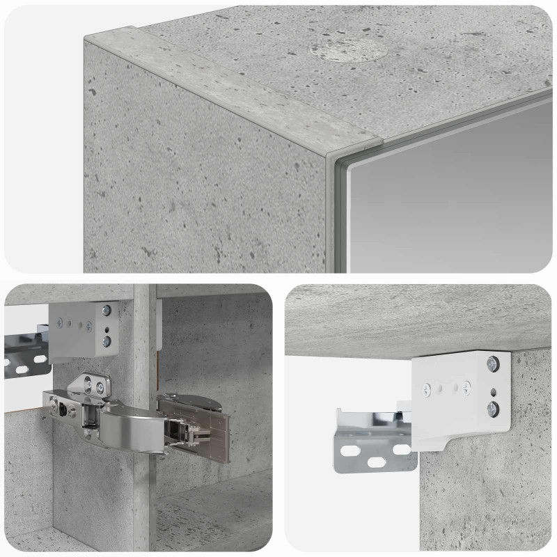 Szafka z lustrem do łazienki Betonowy szary 40 x 10,5 x 60,5 cm