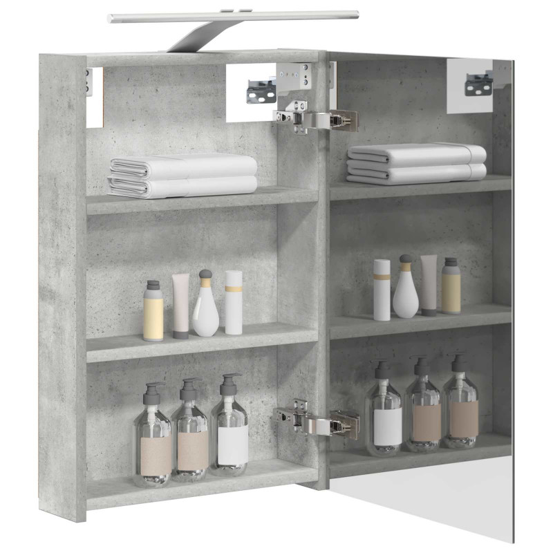 Szafka z lustrem do łazienki Betonowy szary 40 x 10,5 x 60,5 cm