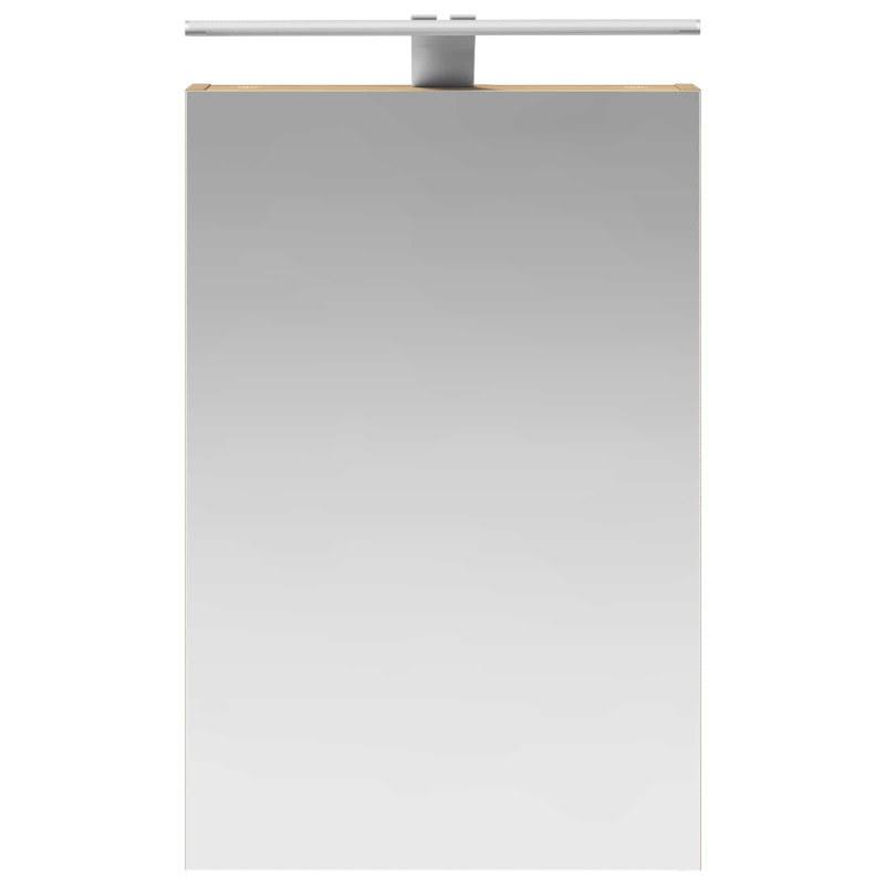 Szafka z lustrem do łazienki Ze LED Lights Dąb rzemieślniczy