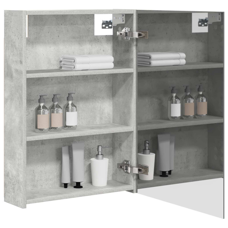 Szafka z lustrem do łazienki Betonowy szary 50 x 14,5 x 70 cm