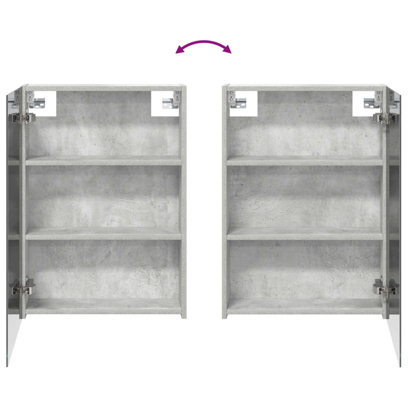 Szafka z lustrem do łazienki Betonowy szary 50 x 14,5 x 70 cm
