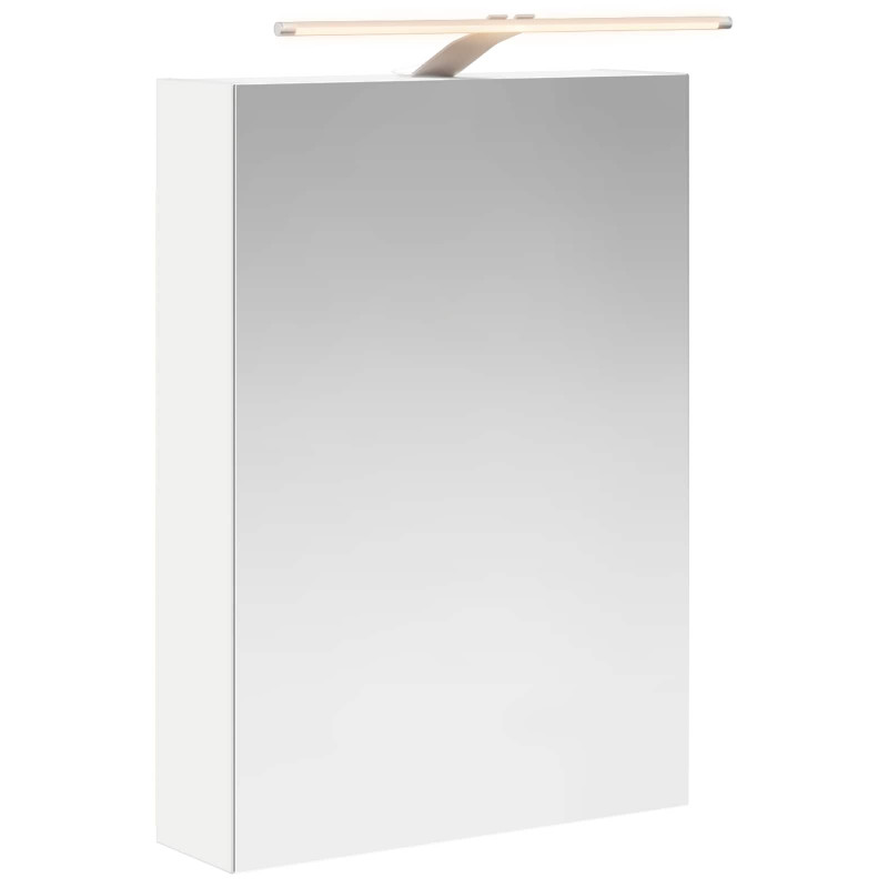 Szafka z lustrem do łazienki z półką Biały 50 x 14,5 x 70 cm