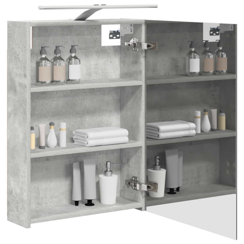 Szafka z lustrem do łazienki Betonowy szary 50 x 14,5 x 70 cm