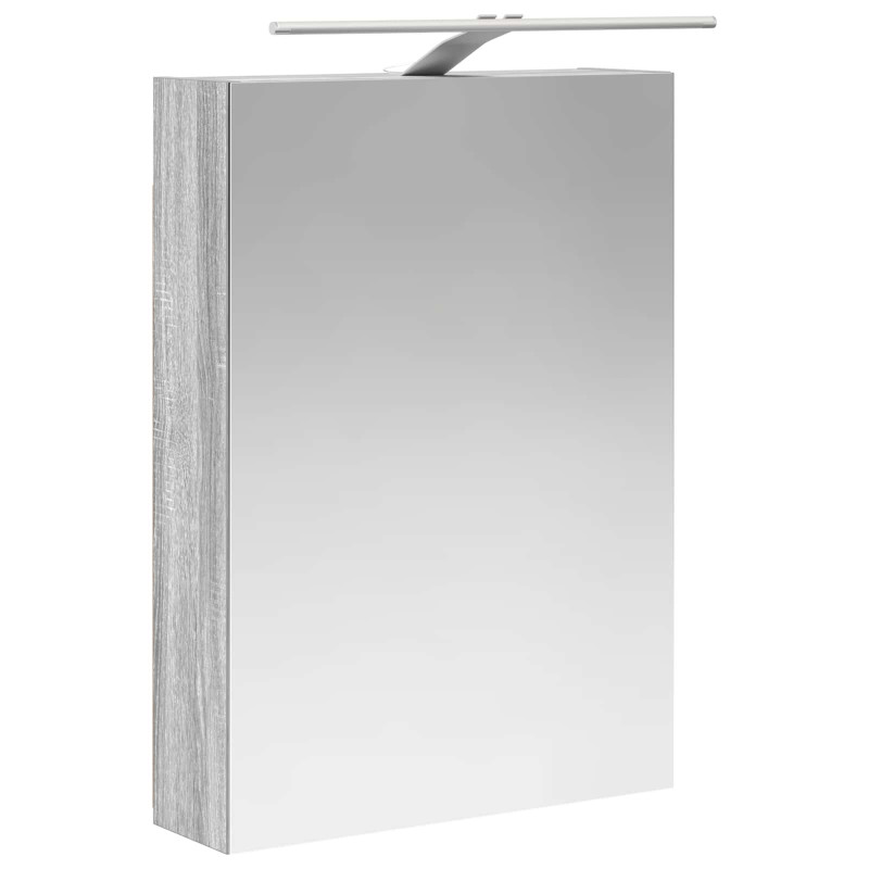 Szafka z lustrem do łazienki Szary Sonoma 50 x 14,5 x 70 cm
