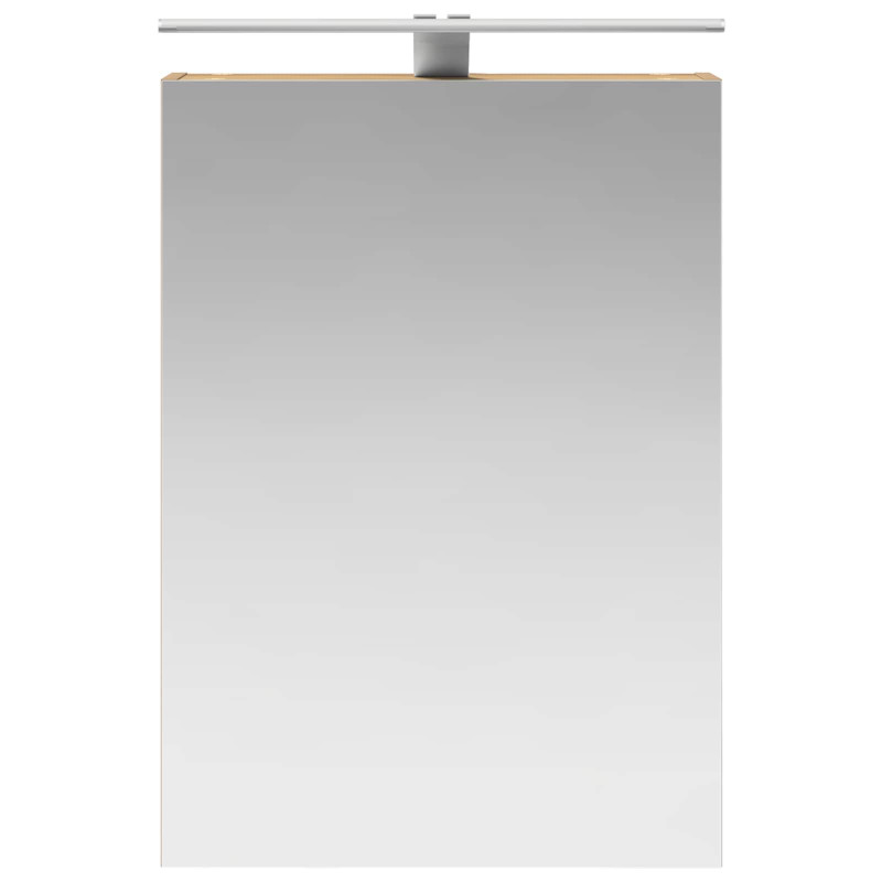 Szafka z lustrem do łazienki Ze LED Lights Dąb rzemieślniczy
