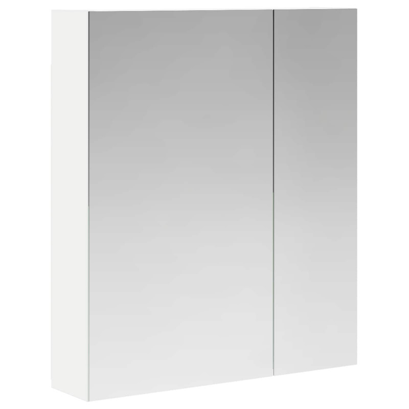 Szafka z lustrem do łazienki z półką Biały 60 x 14,5 x 70 cm