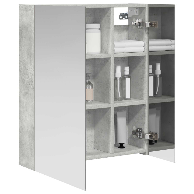 Szafka z lustrem do łazienki Betonowy szary 60 x 14,5 x 70 cm