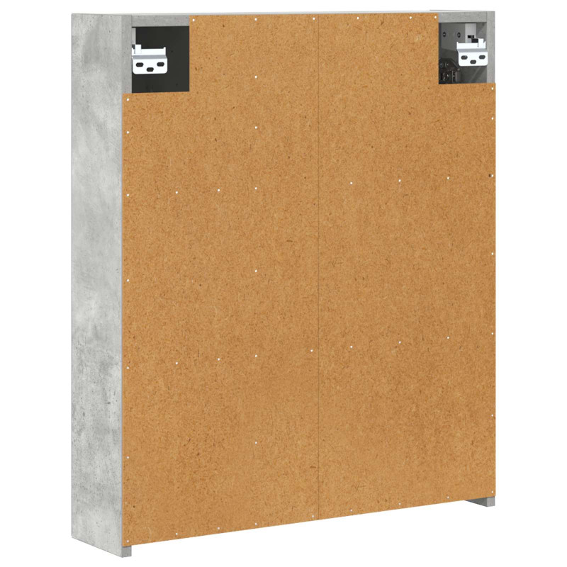 Szafka z lustrem do łazienki Betonowy szary 60 x 14,5 x 70 cm
