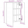 Szafka z lustrem do łazienki Betonowy szary 60 x 14,5 x 70 cm