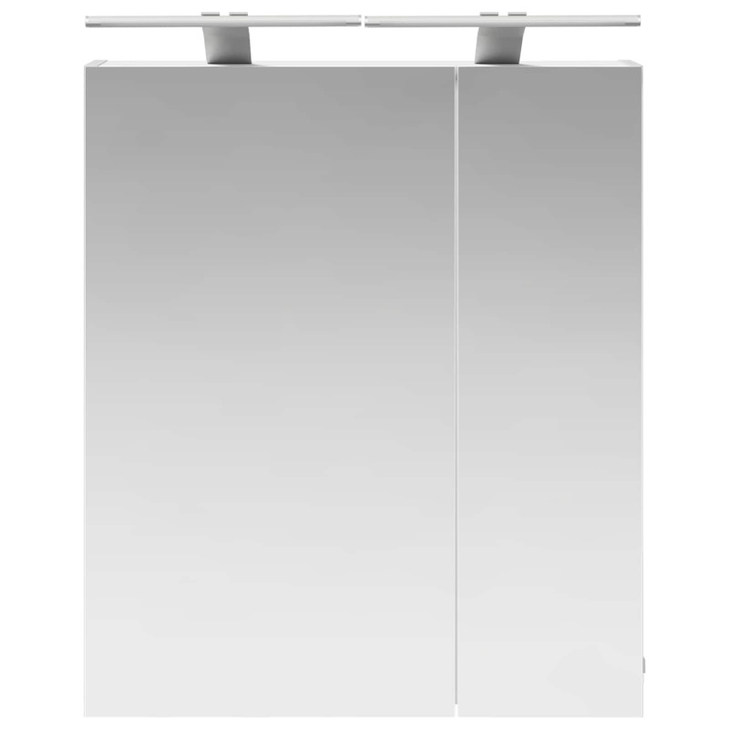 Szafka z lustrem do łazienki z półką Biały 60 x 14,5 x 70 cm