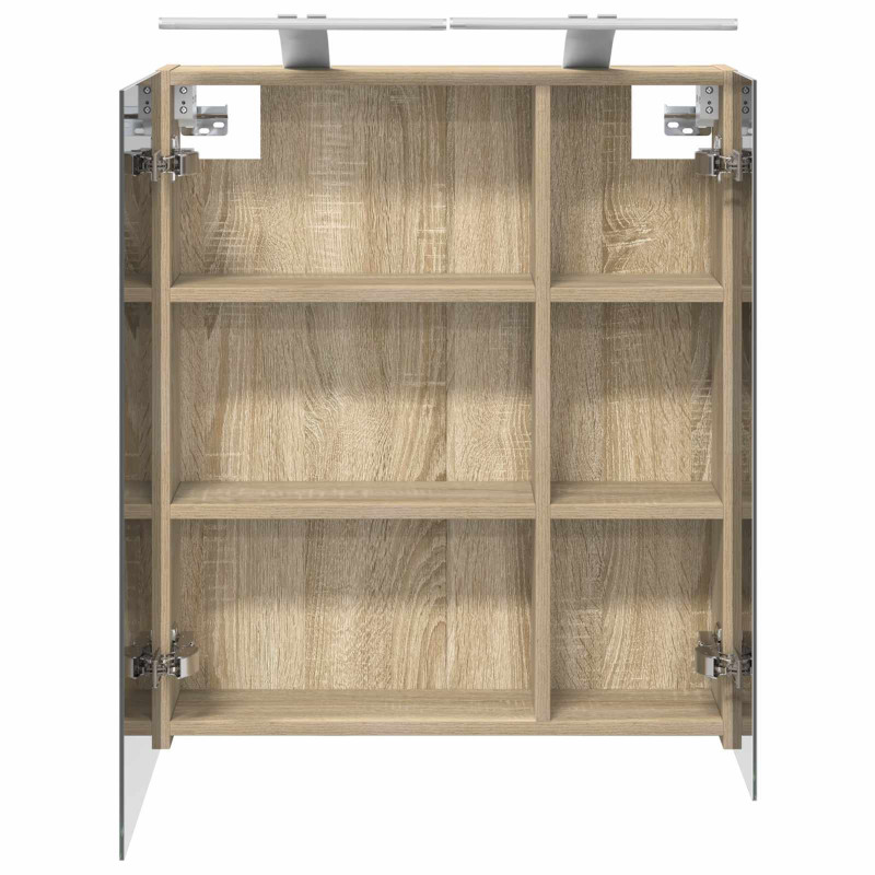 Szafka z lustrem do łazienki Dąb Sonoma 60 x 14,5 x 70 cm