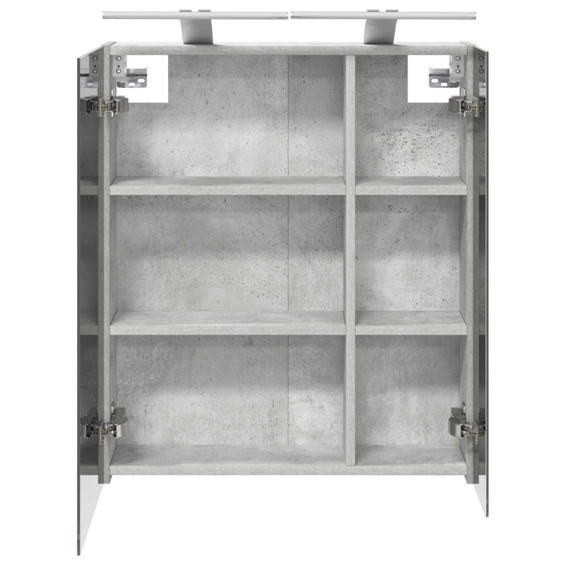 Szafka z lustrem do łazienki Betonowy szary 60 x 14,5 x 70 cm