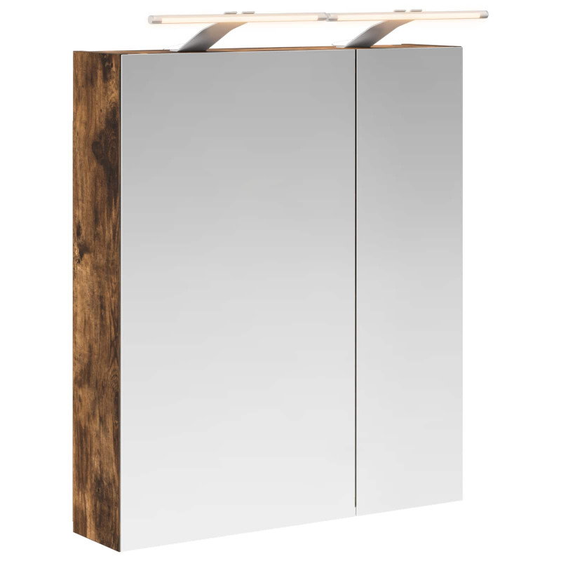 Szafka z lustrem do łazienki Dąb wędzony 60 x 14,5 x 70 cm