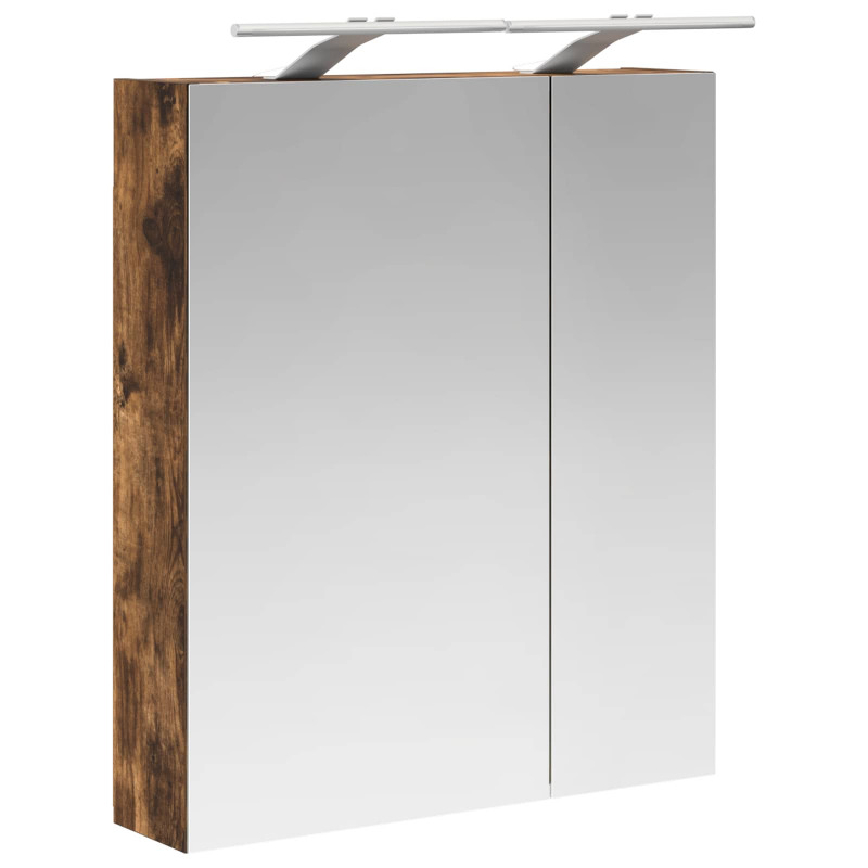 Szafka z lustrem do łazienki Dąb wędzony 60 x 14,5 x 70 cm
