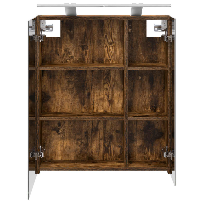 Szafka z lustrem do łazienki Dąb wędzony 60 x 14,5 x 70 cm