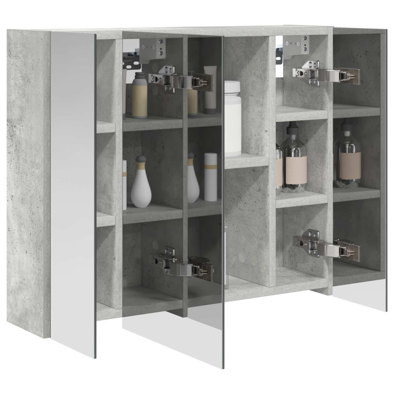 Szafka z lustrem do łazienki Betonowy szary 60 x 14,5 x 50 cm