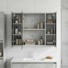 Szafka z lustrem do łazienki Betonowy szary 60 x 14,5 x 50 cm