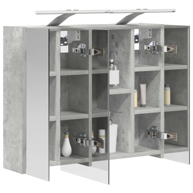 Szafka z lustrem do łazienki Betonowy szary 60 x 14,5 x 50 cm