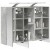 Szafka z lustrem do łazienki Betonowy szary 60 x 14,5 x 50 cm