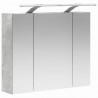 Szafka z lustrem do łazienki Betonowy szary 60 x 14,5 x 50 cm