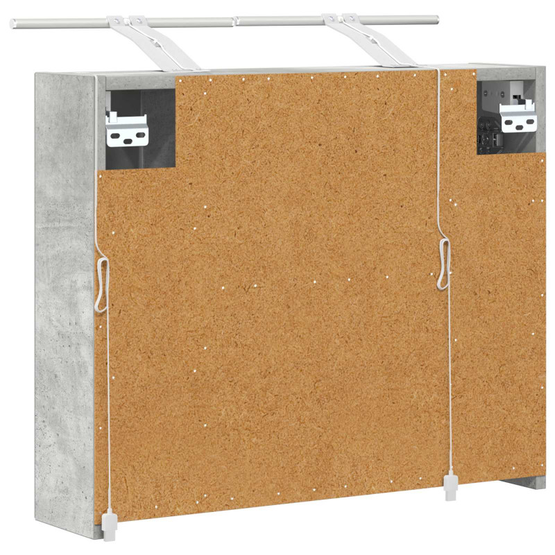 Szafka z lustrem do łazienki Betonowy szary 60 x 14,5 x 50 cm