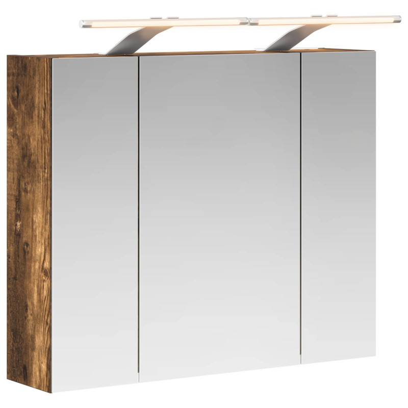 Szafka z lustrem do łazienki Dąb wędzony 60 x 14,5 x 50 cm