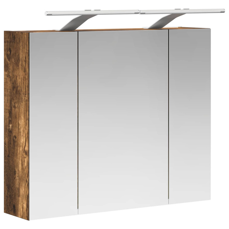 Szafka z lustrem do łazienki Dąb wędzony 60 x 14,5 x 50 cm