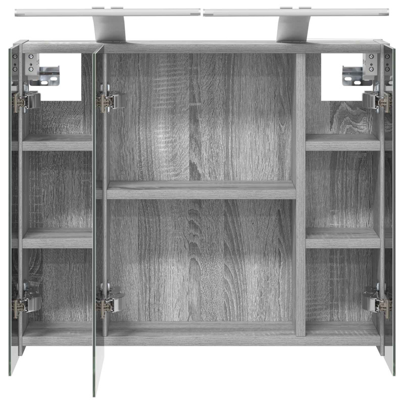 Szafka z lustrem do łazienki Szary Sonoma 60 x 14,5 x 50 cm