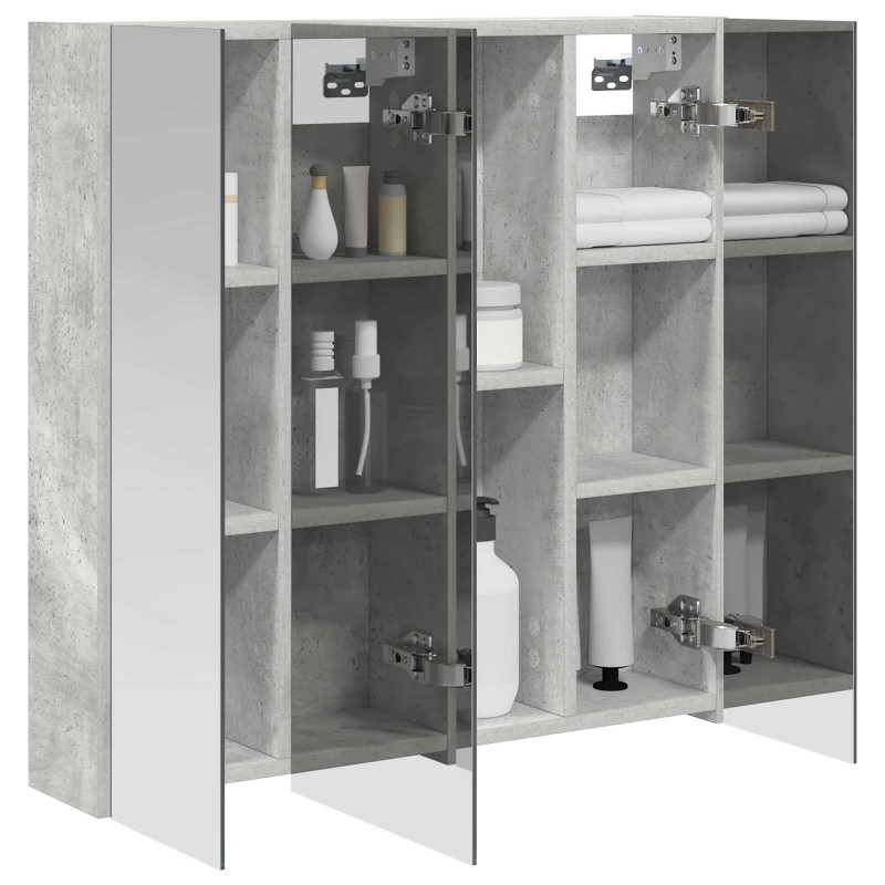 Szafka z lustrem do łazienki Betonowy szary 70 x 14,5 x 70 cm