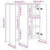 Szafka z lustrem do łazienki Dąb wędzony 70 x 14,5 x 70 cm