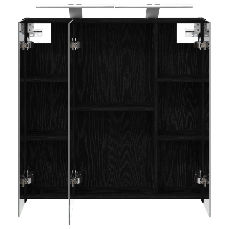 Szafka z lustrem do łazienki Czarny Dąb 70 x 14,5 x 70 cm