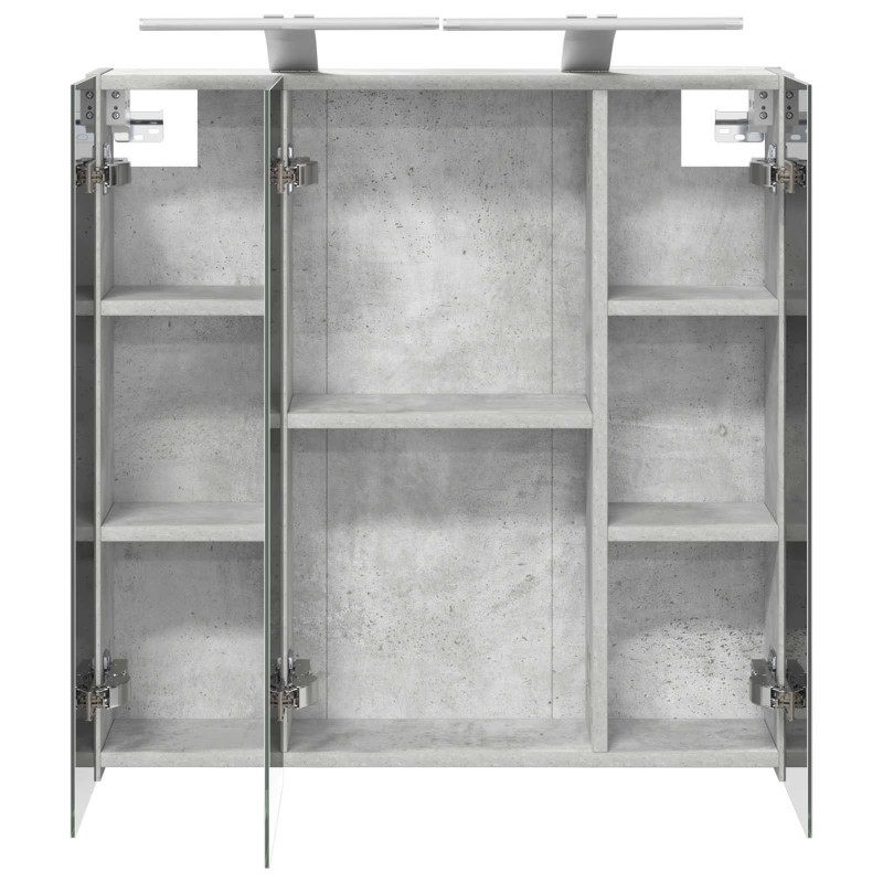 Szafka z lustrem do łazienki Betonowy szary 70 x 14,5 x 70 cm
