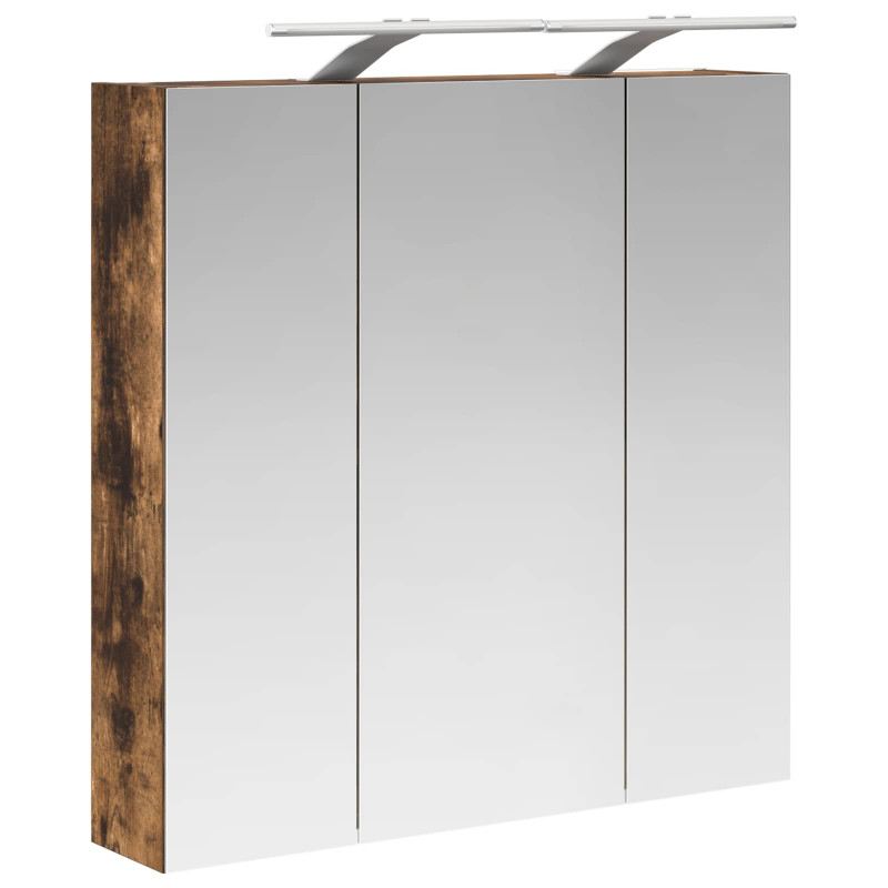 Szafka z lustrem do łazienki Dąb wędzony 70 x 14,5 x 70 cm