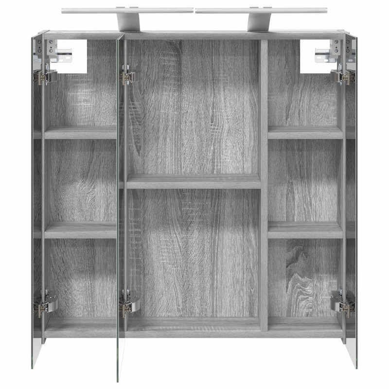Szafka z lustrem do łazienki Szary Sonoma 70 x 14,5 x 70 cm