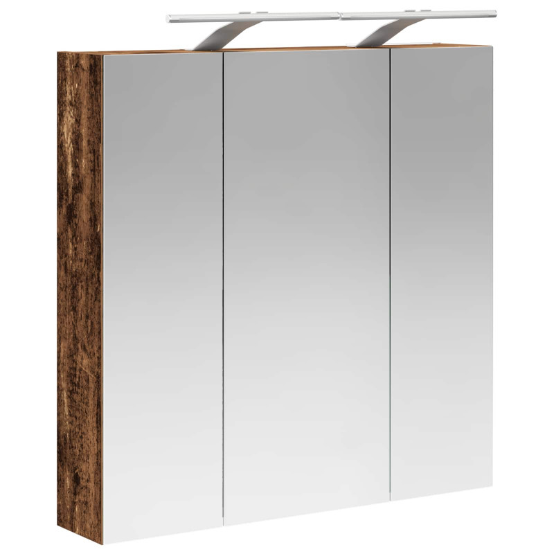 Szafka z lustrem do łazienki Stare drewno 70 x 14,5 x 70 cm