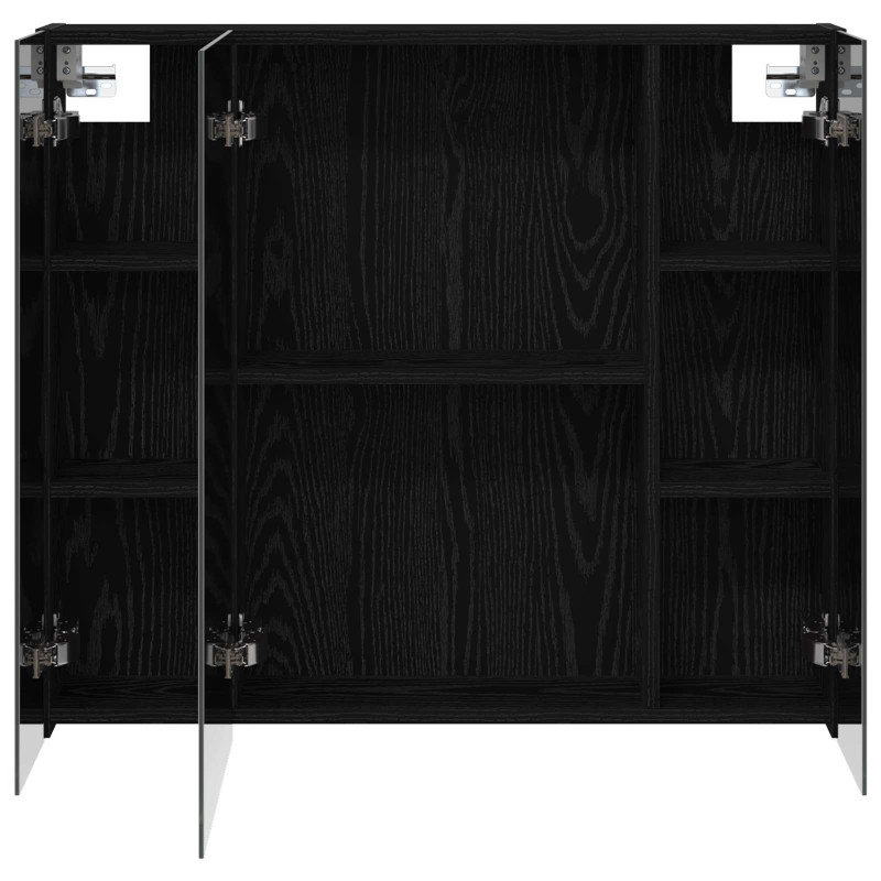 Szafka z lustrem do łazienki Czarny Dąb 80 x 14.5 x 70 cm