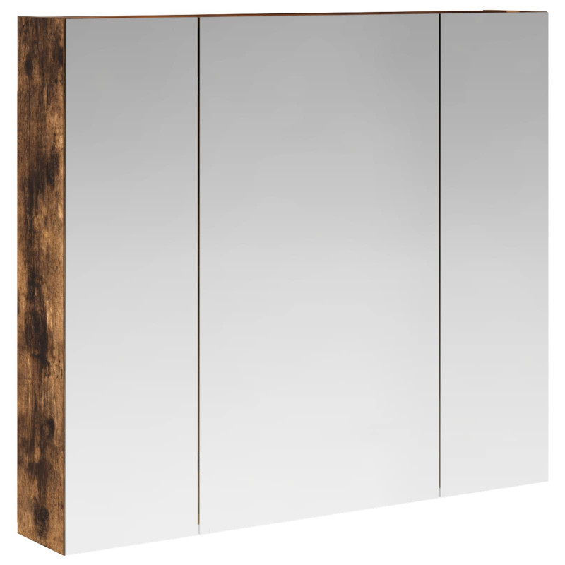 Szafka z lustrem do łazienki Dąb wędzony 80 x 14.5 x 70 cm