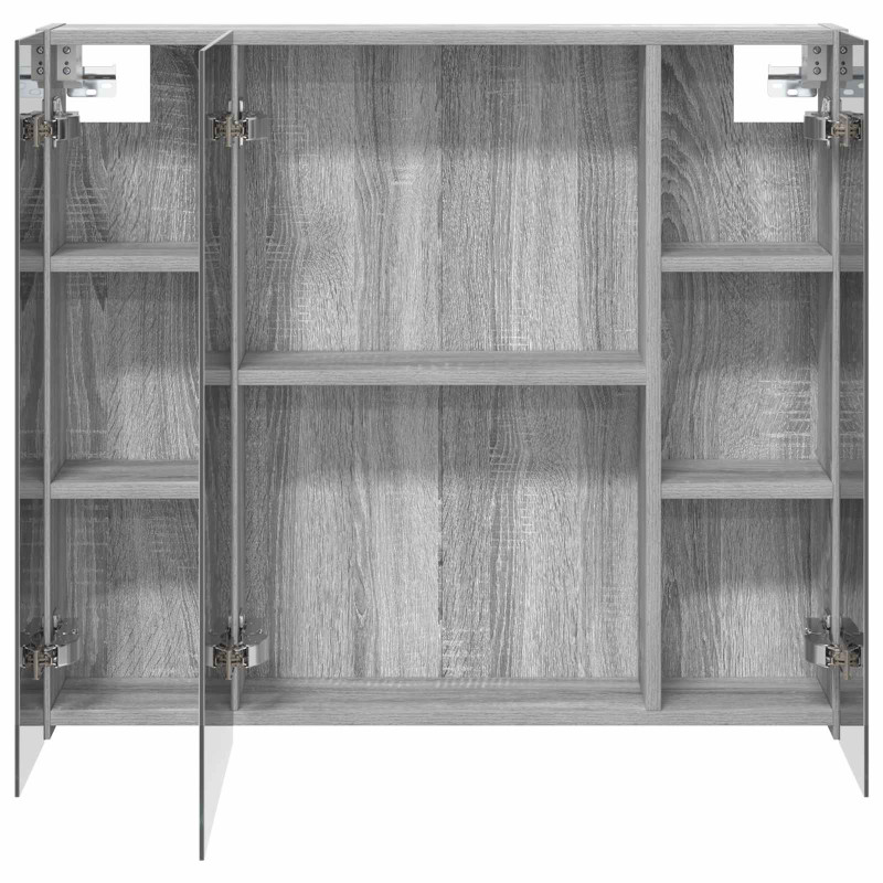 Szafka z lustrem do łazienki Szary Sonoma 80 x 14.5 x 70 cm