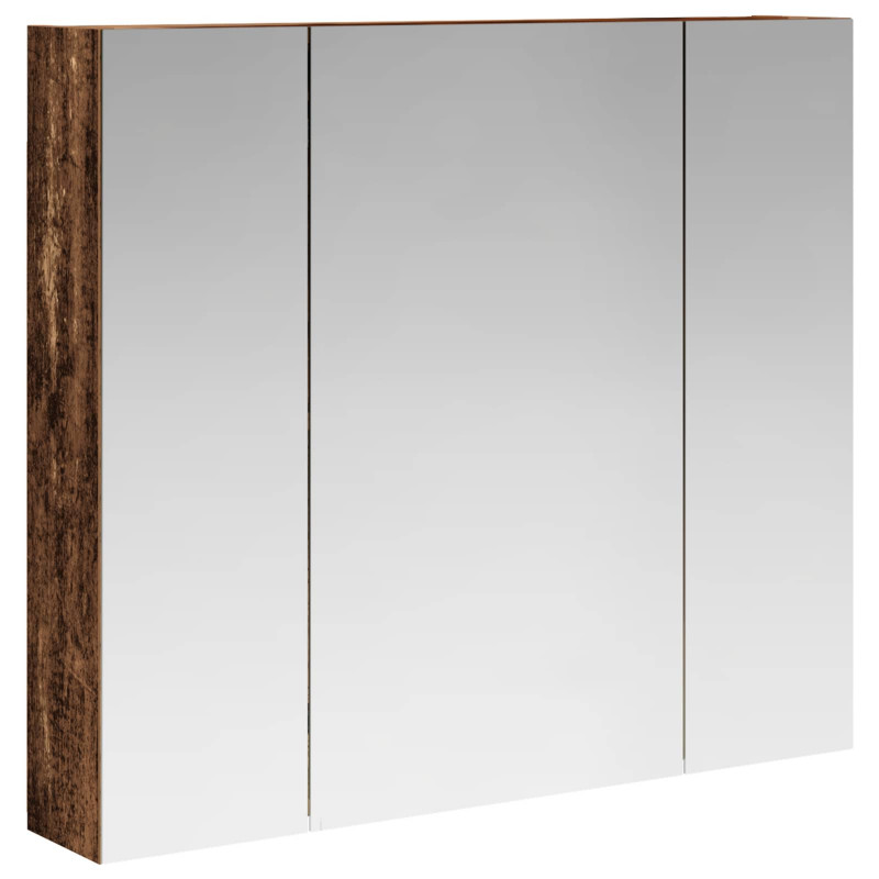 Szafka z lustrem do łazienki Stare drewno 80 x 14.5 x 70 cm